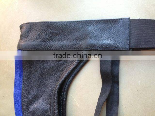 Men Leather Break Away Front gay jockstraps Jock Straps with Seven Snaps