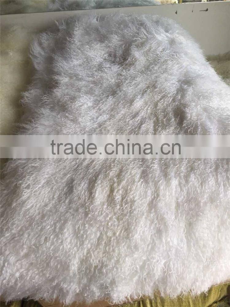 100% Long Hair Mongolian Lamb Fur Skin / Sheep Fur Plate