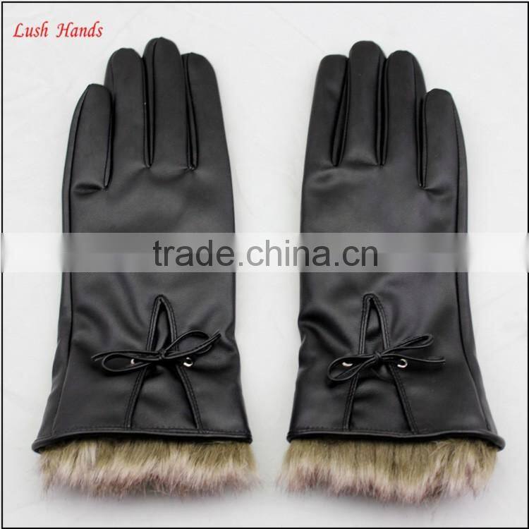 ladies PU working leather gloves women winter