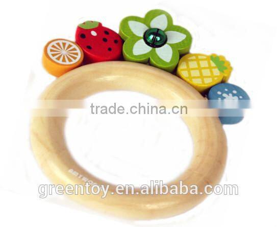 baby toys wood handbell baby rattles