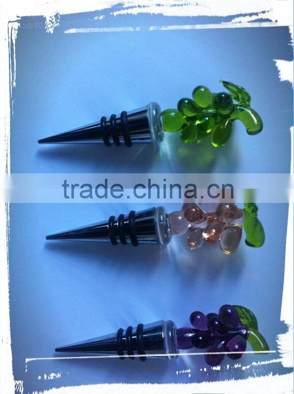 wholesale murano glass wine stopper,grape wine stopper