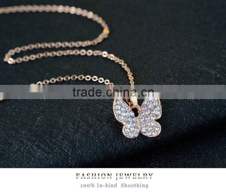 Korean Style Butterfly Crystal Fine African Beads Jewelry Sets Animal Pendant Set For Party Wedding Bridal Accessories