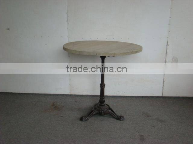 Vintage wood coffee table/cafe table with metal legs