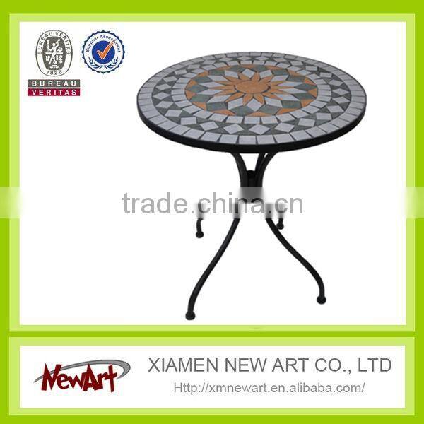 Elegant design metal patio mosaic outdoor furniture living room mosaic metal furniture