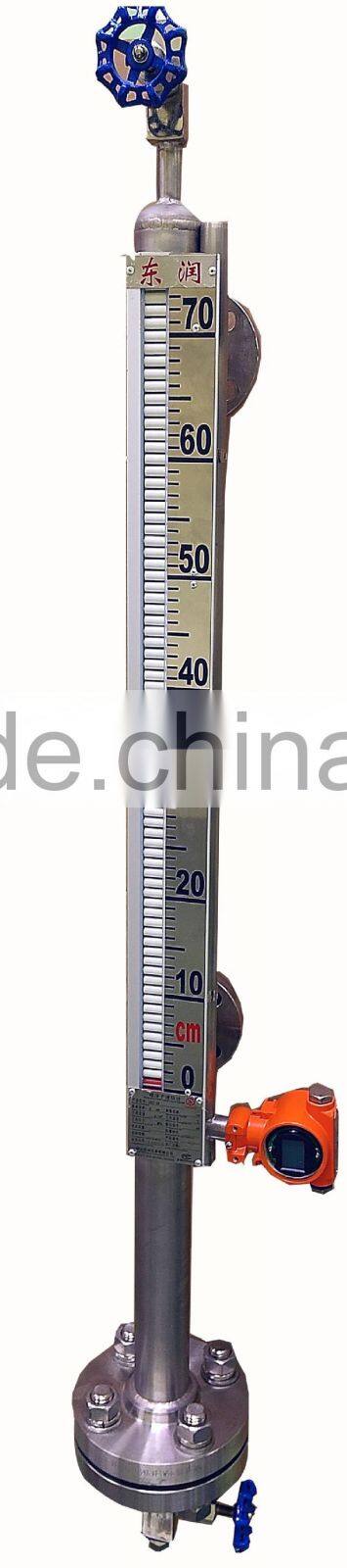 hot sale corrosion resistant with remote transmitter chemical plant PTFE magnetic level indicator