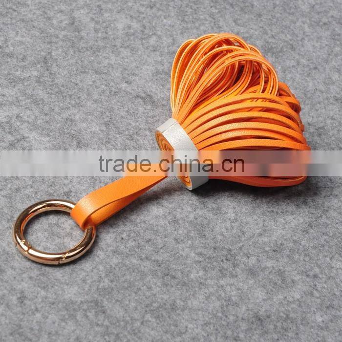 custom design colorful pu leather tassels for bag/garment wholesale chinese supply