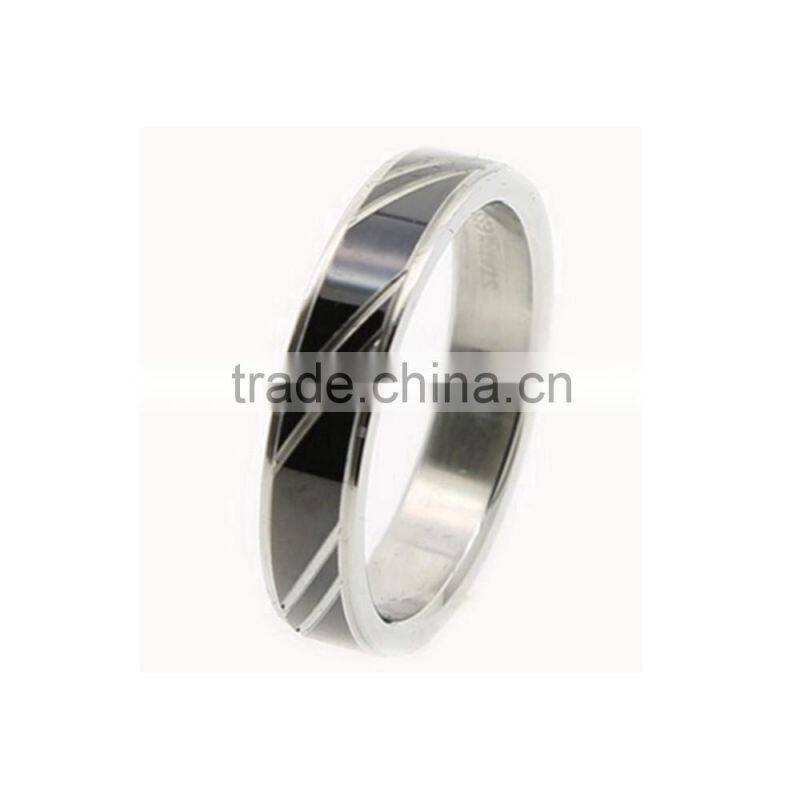 Stainless Steel Rings Striped Decorative Engraved Design Rings
