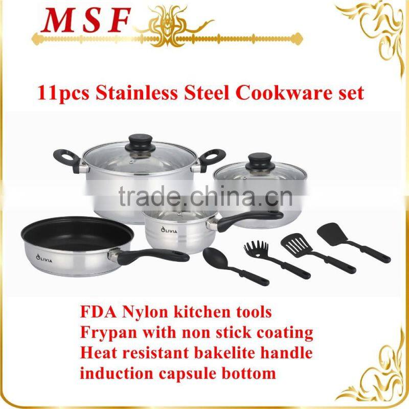 MSF-3947 Promotion 11pcs stainless steel cookware set