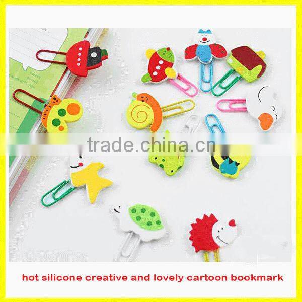 hot new product silicone creative and lovely cartoon bookmarks