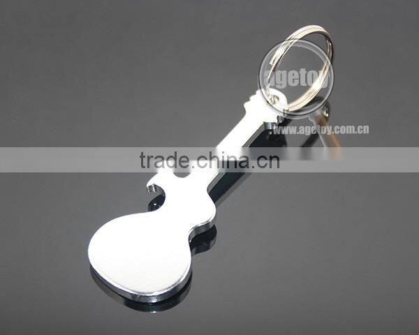 Anodizing Aluminum Guitar Shaped Pocket Creative Gift Metal Guitar Keychain Bottle Opener