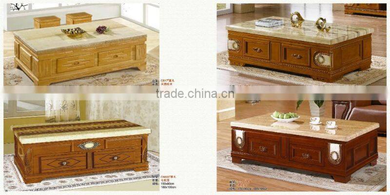 Modern travertine marble coffee table for living room