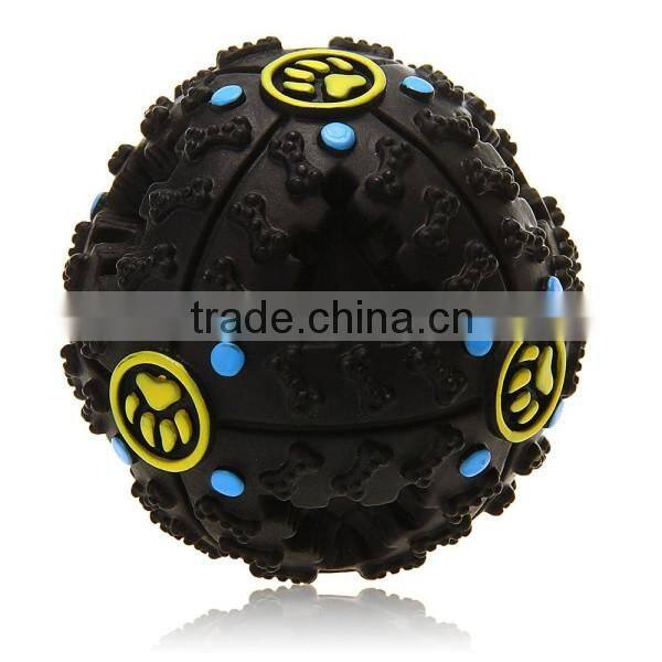 New Pet Dog Cat Food Dispenser Toy Ball Squeaky Giggle Quack Sound Training Toy Chew