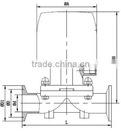 Stainles Steel Diaphragm Valve With Clamp End, SS Actuator