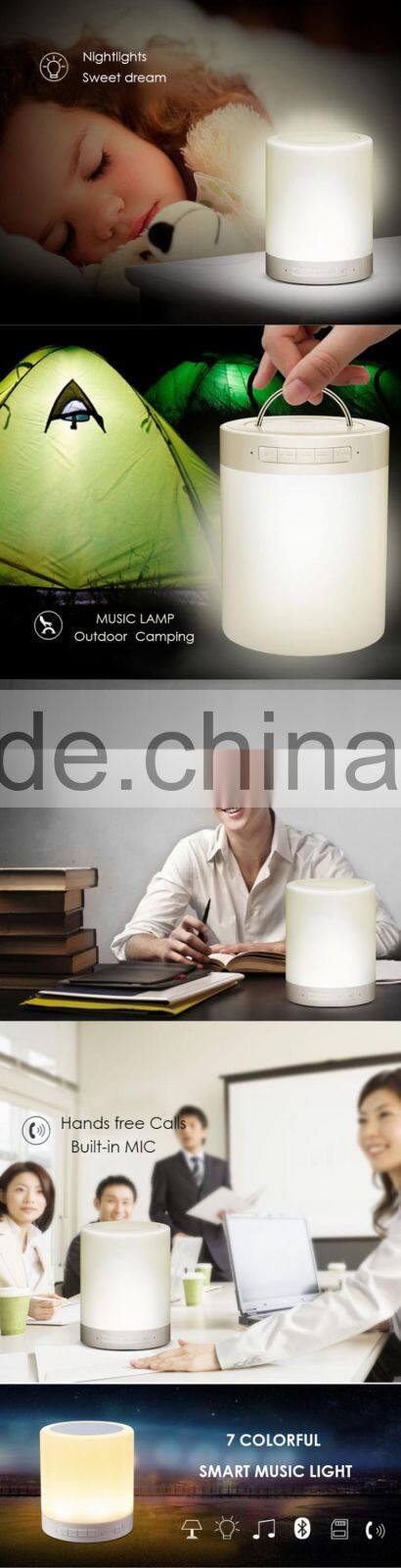 Color Changing Table Lamp Bluetooth Speaker Mini Portable With Memory Card