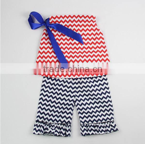 Miss123 Apparel Factory Direct patriotic outfit Kids summer matching set shorts baby set for 4th of July