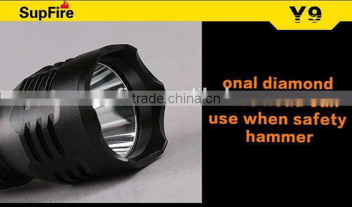 350lumen 3w Y9 CR Q5 long shot shockproof led torch flashlight with CE