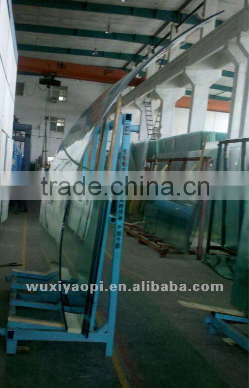 Curved glass for curtain wall