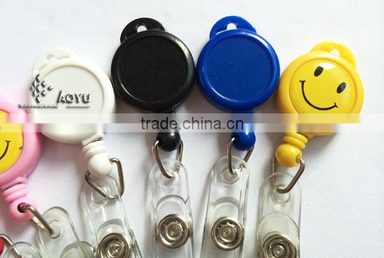 logo printing decorative retractable id badge reels