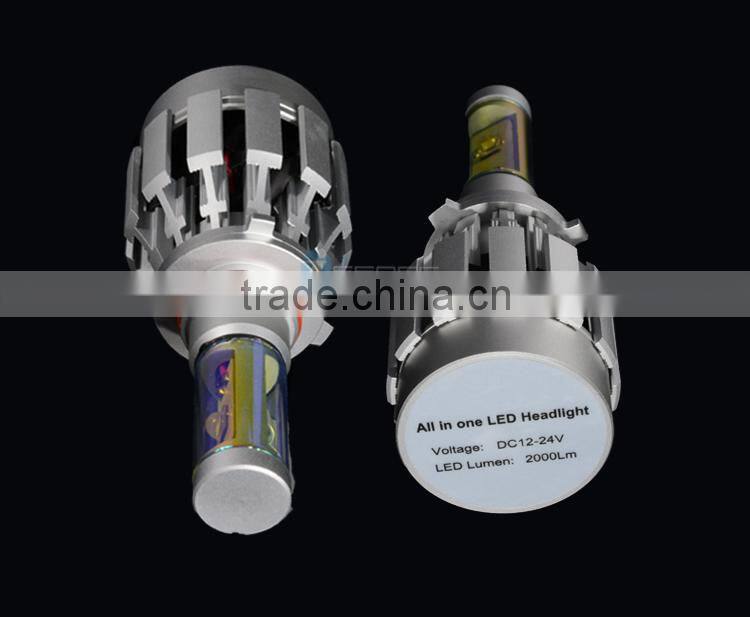 Car LED XM-L2 Headlight DC 12V 2000lm 9005 Headlight with Yellow Cover