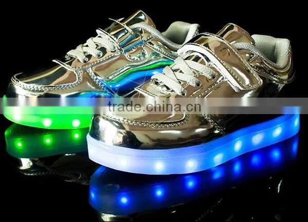 New design 7 color led light up funny kids shoes