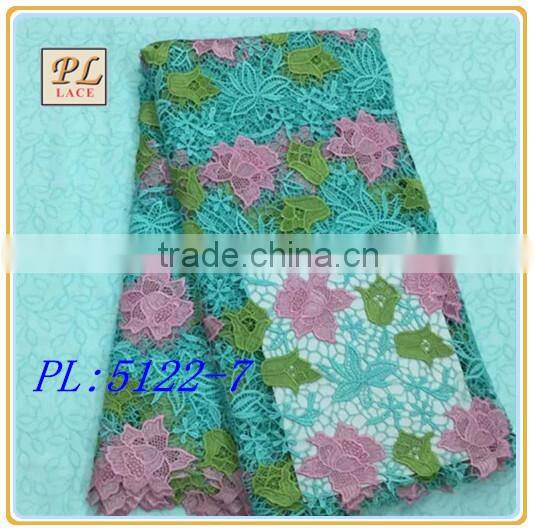 2015 latest fashion dress embroidery water soluble guipure lace fabric