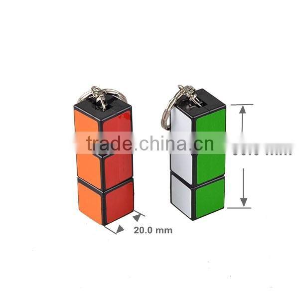 Gift MINI Plastic Magic Cube Keychain LED Light