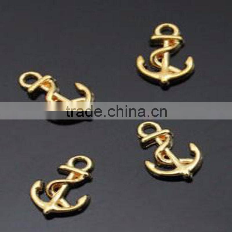 2016 New 3D Nail Manicure Decor Golden Metal Ship Anchor Design DIY Nail Decoration Tools For Manicure Tools