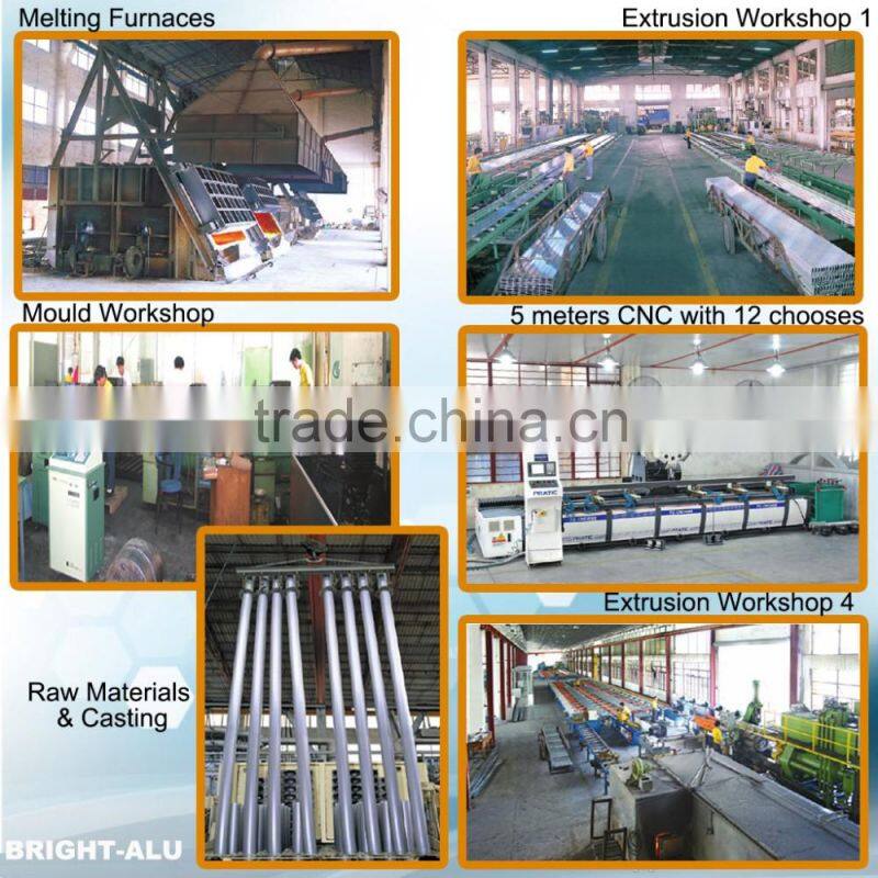 Polished T-slot square shape profile customized size extruded aluminium 6063 t5 extrusion alloy profile