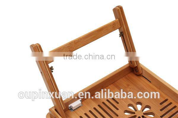 2014 newest factory supplier new portable folding bamboo laptop table ,notebook table.