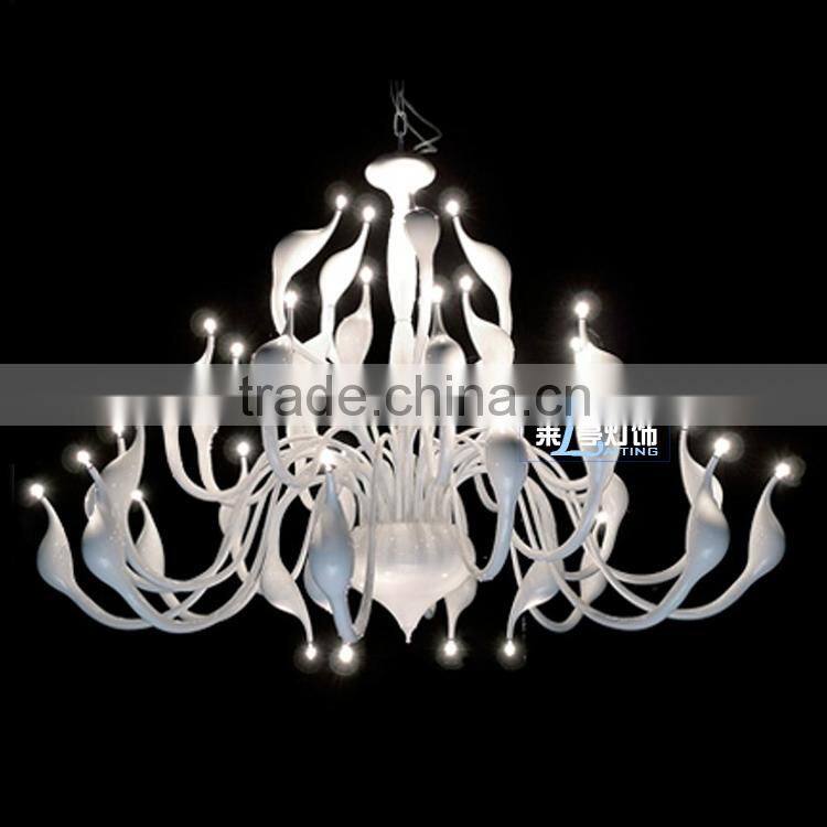 Modern art white swan chandelier lighting 29001