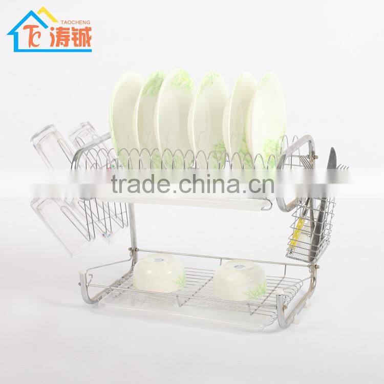 17' RG6022 double plastic tray kitchen cabinet dish rack