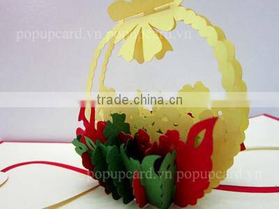 Merry Christmas & little girl 3d pop up card