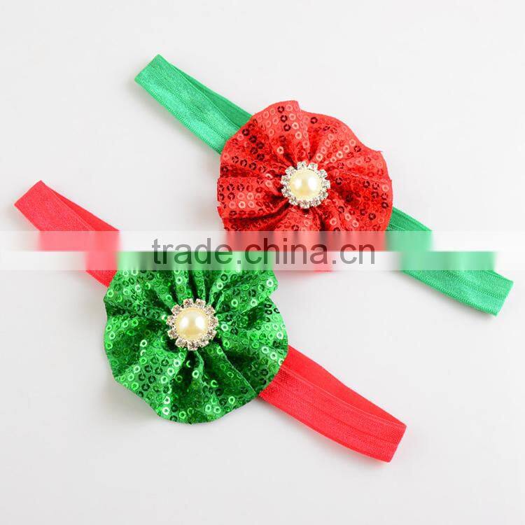 rounded flower diy christmas headband for babies