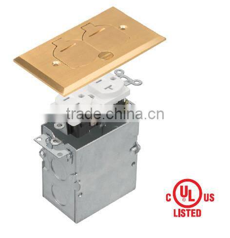 cUL UL rectangular single series brass floor box