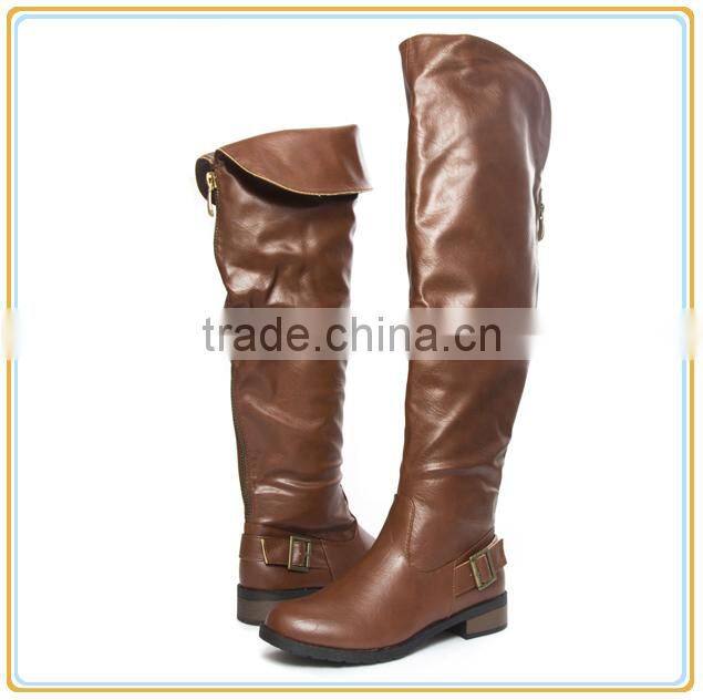 Sexy ladies round toe boots women over the knee riding flat boots