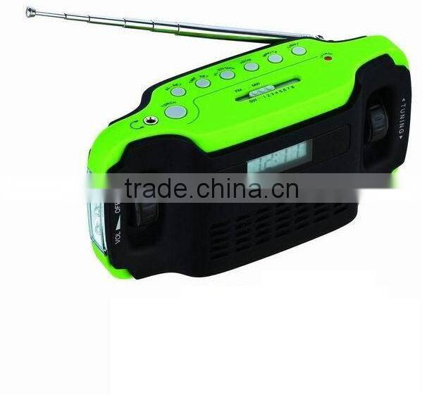 Portable HandCrank Dynamo FM/AM Radio Flashlight