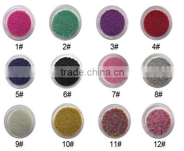 12 colors gold & silver caviar nail beads, caviar nail art,nail art caviar
