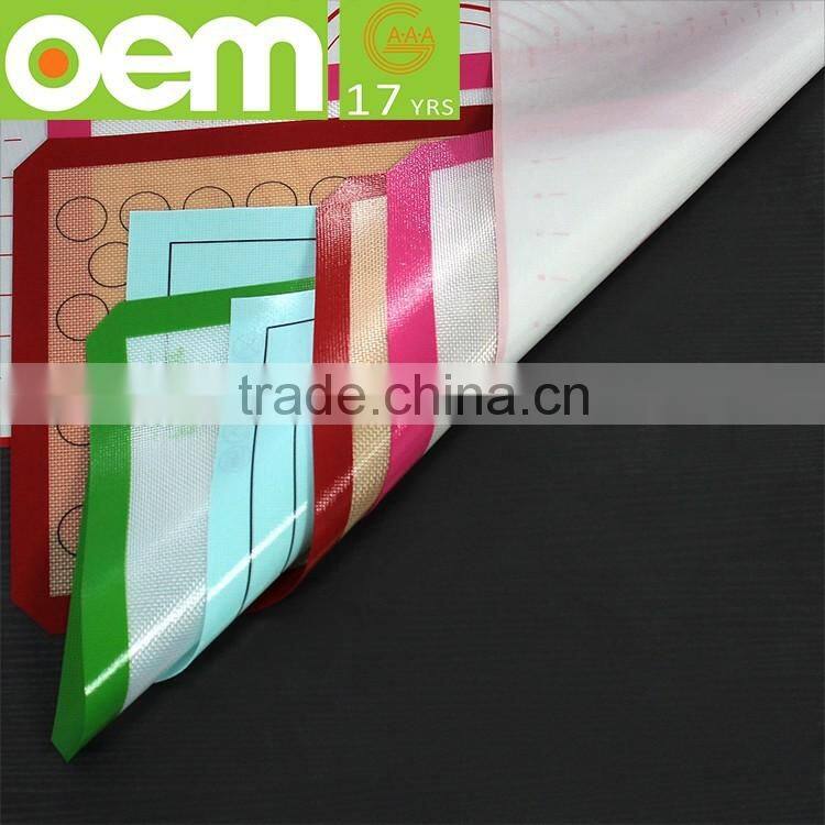 factory direct sales heat-resistant fiberglass silicone baking mat ,food grade silicone table mat with custom printing