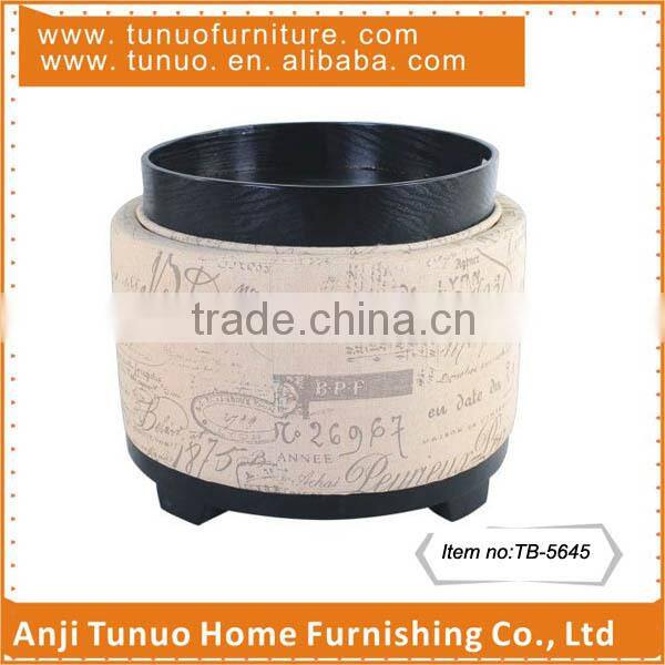Ottoman,Wooden base,Round,with tea tray and movable lid,TB-5645