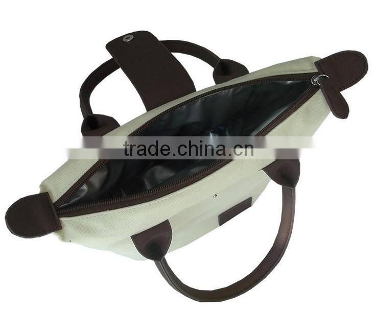 Thicker Handle 16 N Canvas Promotion Insulated Lunch Cooler Bag