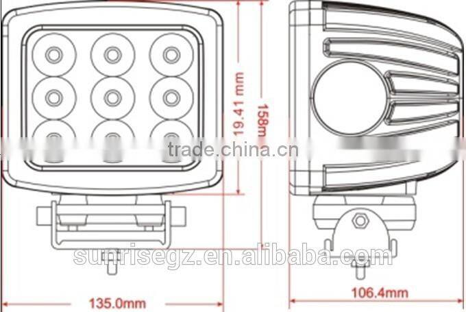 CRE Highpower performance vehicle LED Work Light,for ATV SUV TRUCK JEEP Offroad Vehicles(SR-LW-90A,90W)Spot or Flood Beam,CRE