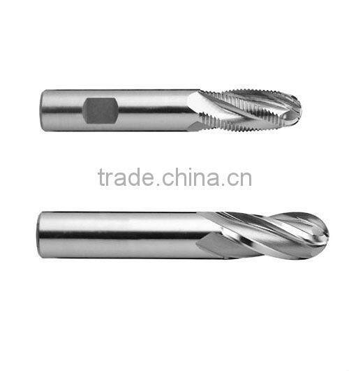 high quality smooth finish HSS co8 3 Flute Aluminum working roughing-coarse End Mill