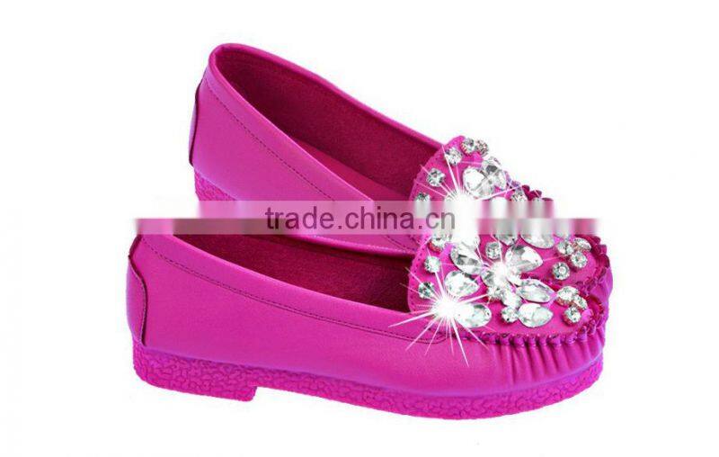 Flat Shoes With Round Soft Leather Low Shoes Women Diamond Peas Shoes