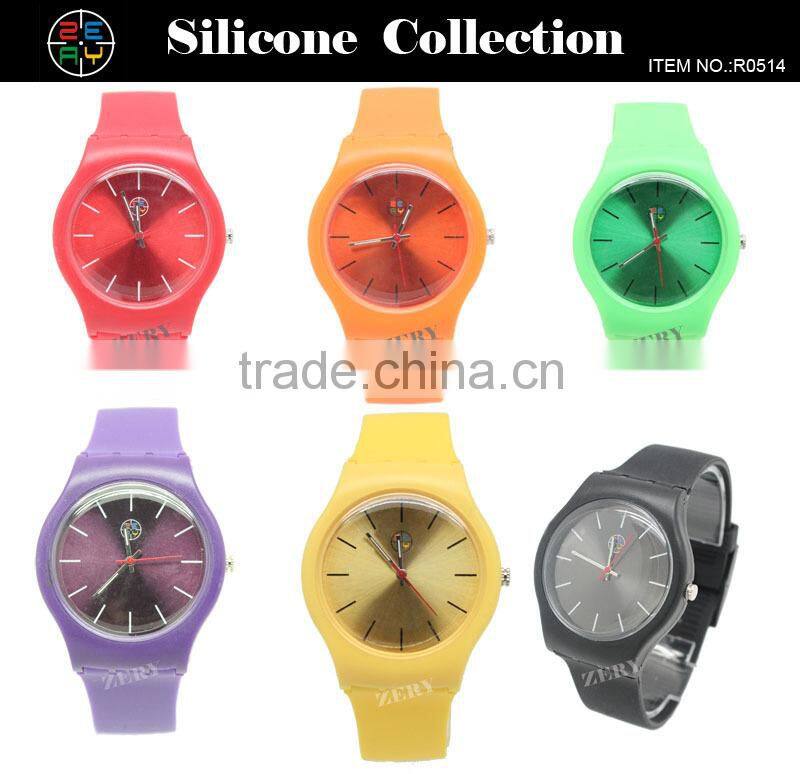 custom logo printed retro watch, silicone strap retro watch R0663