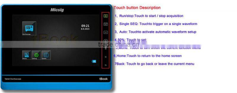 Micsig TO104 Tablet Oscilloscope 4 channels ,Digital Storage Oscilloscope 100MHz