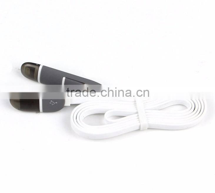 Shenzhen wholesale micro usb charging line 2 in 1 usb cable for Android IOS