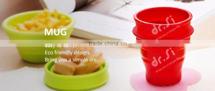 Household Folding Design Durable Food Grade Silicone Water Flask