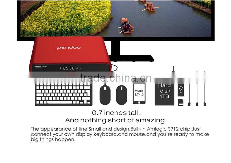 Amlogic S912 Octa Core Google Android 6.0 TV Box 2G RAM 16GB ROM Android 6.0 TV Box Pendoo T95U PRO