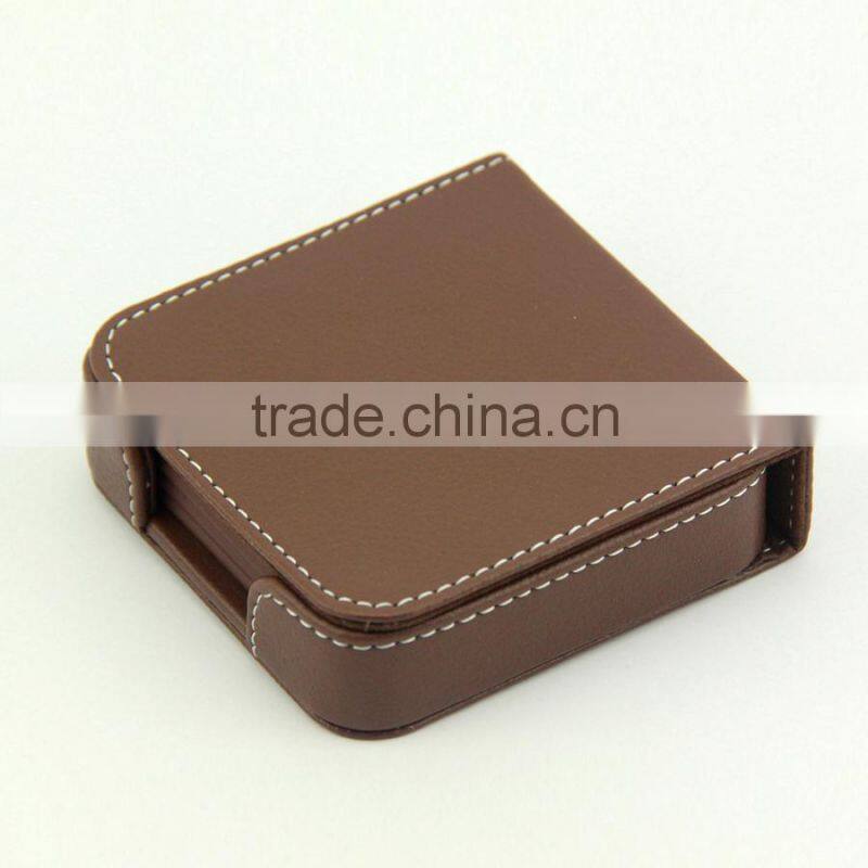 Promotion Gifts Brown PU Leather Coaster Set