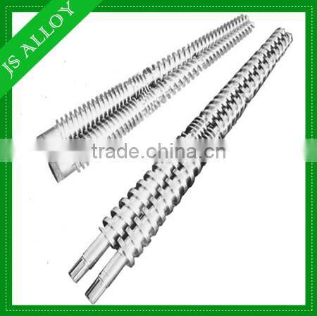 High speed bimetallic conical twin screw and barrel for pipe extrusion machine